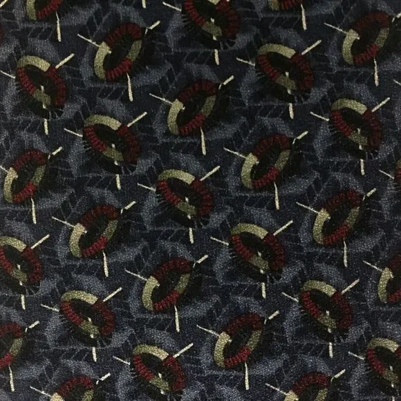 Henry Grethel Mens Necktie Navy Maroon Gray Circle - Picture 2 of 5